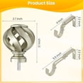 thumbnail image 3 of Brushed Nickel Curtain Rod for Windows 28 to 48 inches: 1 inch Diameter Heavy-duty Adjustable Decorative Curtain Rod, Modern Drapery Rods with Twisted Cage Finials for Bedroom & Living Room, 3 of 6