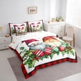thumbnail image 3 of Homewish Cartoon Gnome 7-Piece Bedding Comforter Set,Rustic Christmas Flower King Bedding Sets,Red Xmas Berry Bed Sheets For Girls Kids,Breathable Home Decor Reversible, 3 of 8