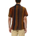 thumbnail image 3 of Lars Amadeus Men's Button Down Point Collar Short Sleeve Vertical Striped Shirt, 3 of 6