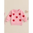 thumbnail image 3 of Elippeo Baby Girl Valentines Sweatshirt Heart Embroidery Long Sleeve Pullovers Autumn Tops for Toddler Cute Clothes Outfit 6 12 18 24 Months 3 Years, 3 of 9