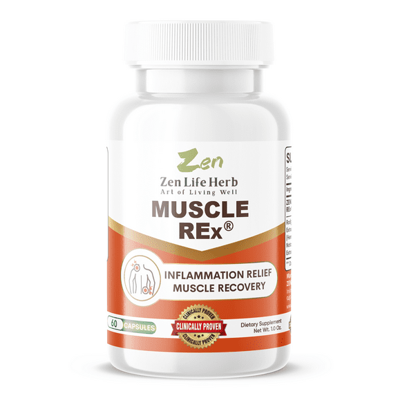 Zen Life Herb - Muscle REx - Muscle Recovery and Inflammation Support - 60 Capsules