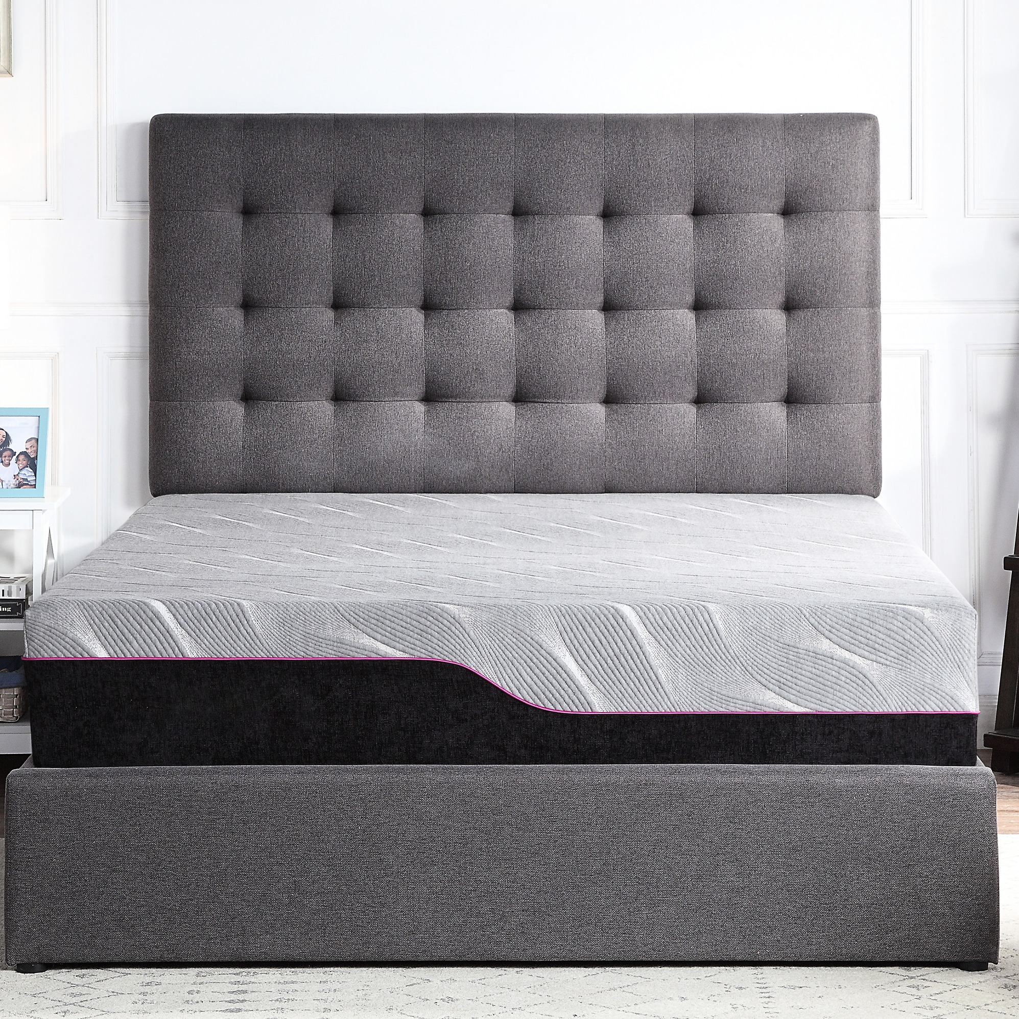 Twin Xl ' 11" Mattress - High Foam Base For Durability Charcoal Cover Heat Dissipation And Control