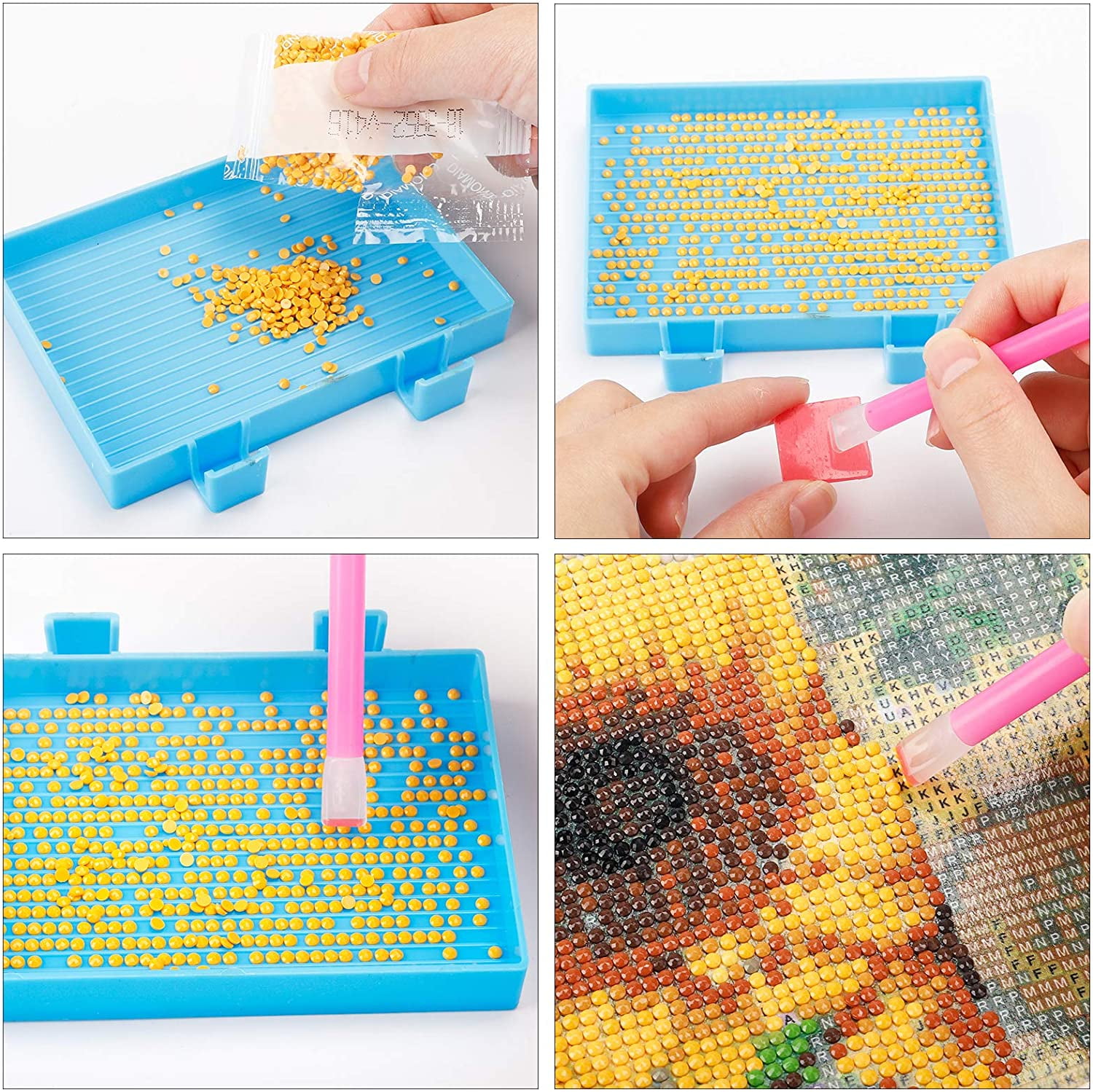 Cheers.US DIY Diamond Painting Accessories Diamond Painting Tools Cross  Stitch Tool Set with 3 x Diamond Painting Trays, 4 x Diamond Painting Pens, Diamond Embroidery Box and Stickers 