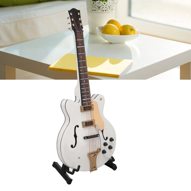 Modelo de Instrumentos Mini Musicales, Figurilla de Guitarra de Madera Hueca de Madera Estétes