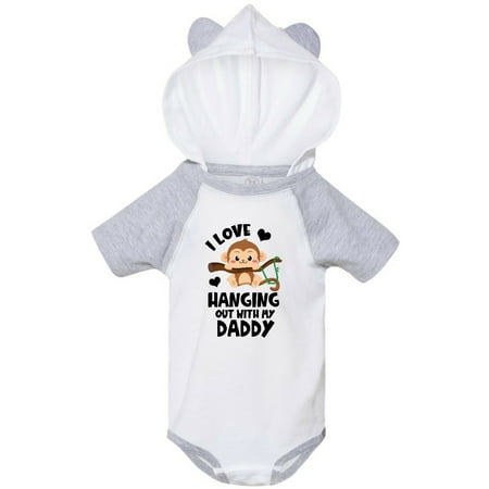

Inktastic Monkey I Love Hanging out with My Daddy Gift Baby Boy or Baby Girl Bodysuit
