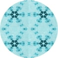 thumbnail image 1 of Ahgly Company Machine Washable Indoor Round Transitional Tron Blue Area Rugs, 8' Round, 1 of 7