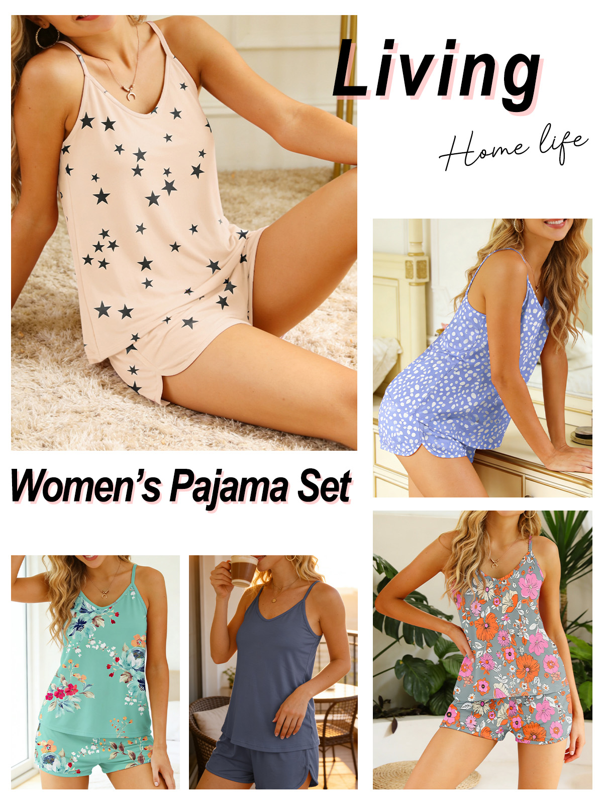 Anygrew Women's Cami Shorts Pajama Set, 2-Piece photo 5