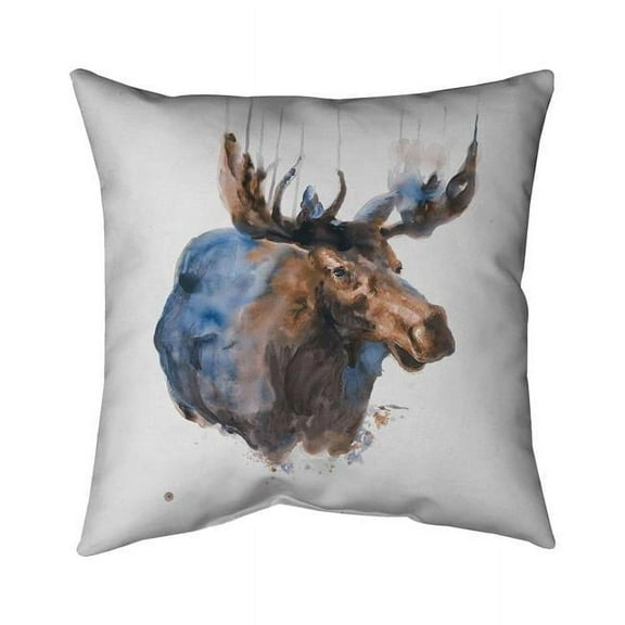Begin Home Decor 5543-1616-AN254-1 16 x 16 in. Abstract Blue Moose-Double Sided Print Indoor Pillow Cover