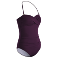 thumbnail image 5 of Hilor Women's Bandeau One Piece Swimsuits Front Twist Ruched Bathing Suits Tummy Control, 5 of 7