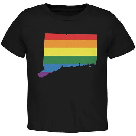 

Connecticut LGBT Gay Pride Rainbow Black Toddler T-Shirt - 2T