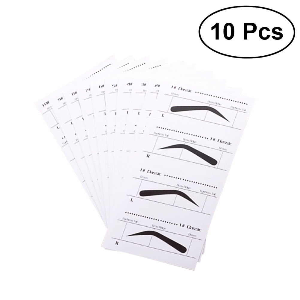10Pcs Eyebrow Stencils Adhesive Eye Brow Grooming Shaping Templates DIY