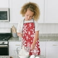 thumbnail image 4 of Red Christmas Snowflake Pattern Kids Aprons for Girls and Boys,Adjustable Neck Strap Toddler Aprons for Kids Cooking Baking, 4 of 7