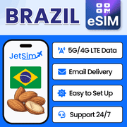 JetSim Bring Your Own Phone eSIM SIM Card Kit for Brazil- Activation Required