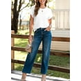 thumbnail image 6 of Eytino T Shirts for Women Short Sleeve Summer Tops Crewneck Solid Loose Casual Textured Work Shirt, 6 of 10