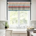 thumbnail image 3 of Kitchen Curtain Valance and Tiers Set Boho Stripe Tribal Vingtage Rod Pocket Kitchen Tier Curtains Valance Set 3 Piece Bohemian Style Pattern Window Curtain Valance Tier Set 54 in x 24 in, 3 of 5