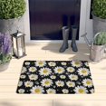 thumbnail image 2 of Black White Flower Pattern Flannel Non Slip Door Rugs,Washable Door Mats Indoor,Decorative Door Mats,Dirt-Resistant and Absorbent Doormat for Entrance,Bedroom,Kitchen,Bathroom,23.5x16in(60x40cm), 2 of 5
