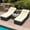 Beige, with Pillows, variant on Segmart Outdoor Patio Lounge Furniture Set, 3 Pieces Adjustable Wicker Chaise Chairs with 2 Pillows, Poolside Folding Chaise Lounge Set with Cushions and Coffee Table, SS2111