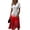Red, variant on Laqbezok Gradient Ombre Short Sleeve Midi Dress, Elegant Ruched High Waist Slimming Summer Dress, Casual V-Neck A-Line Flare Fashion Outfit, Vibrant Sun Dress