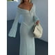 thumbnail image 4 of Vestido largo de manga larga para mujer, ropa de playa sin espalda, traje de baño tejido, Túnica Sexy, 4 of 5