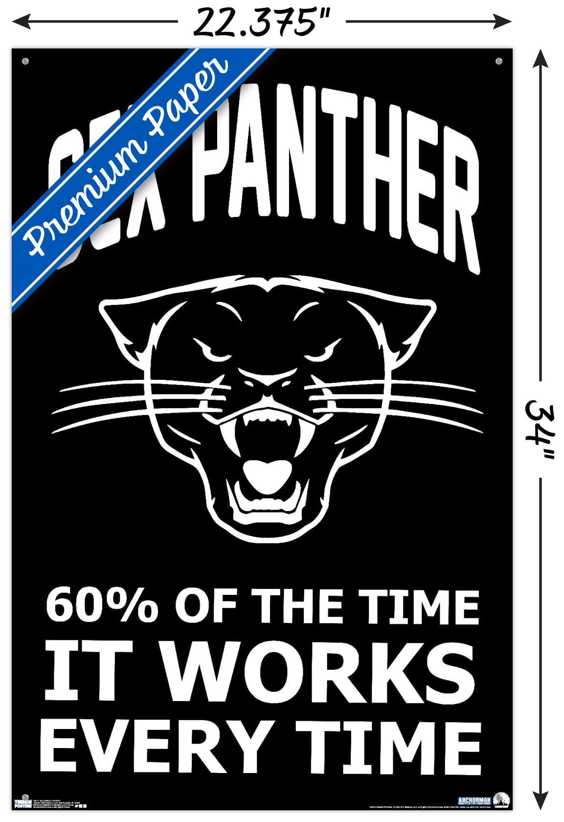 Anchorman - Panther Wall Poster with Pushpins, 22.375" x 34"