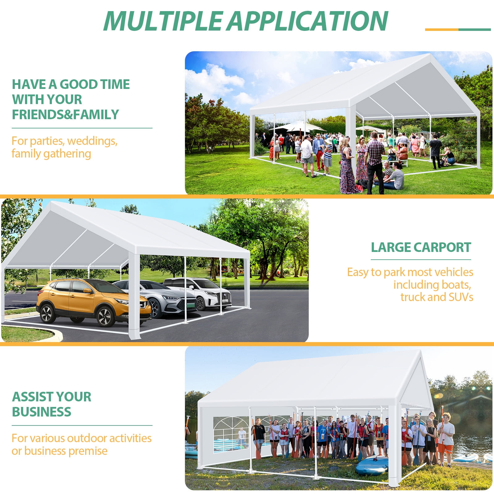 SANOPY 10'x20' Heavy Duty Pop Up Canopy Tent with Sidewalls