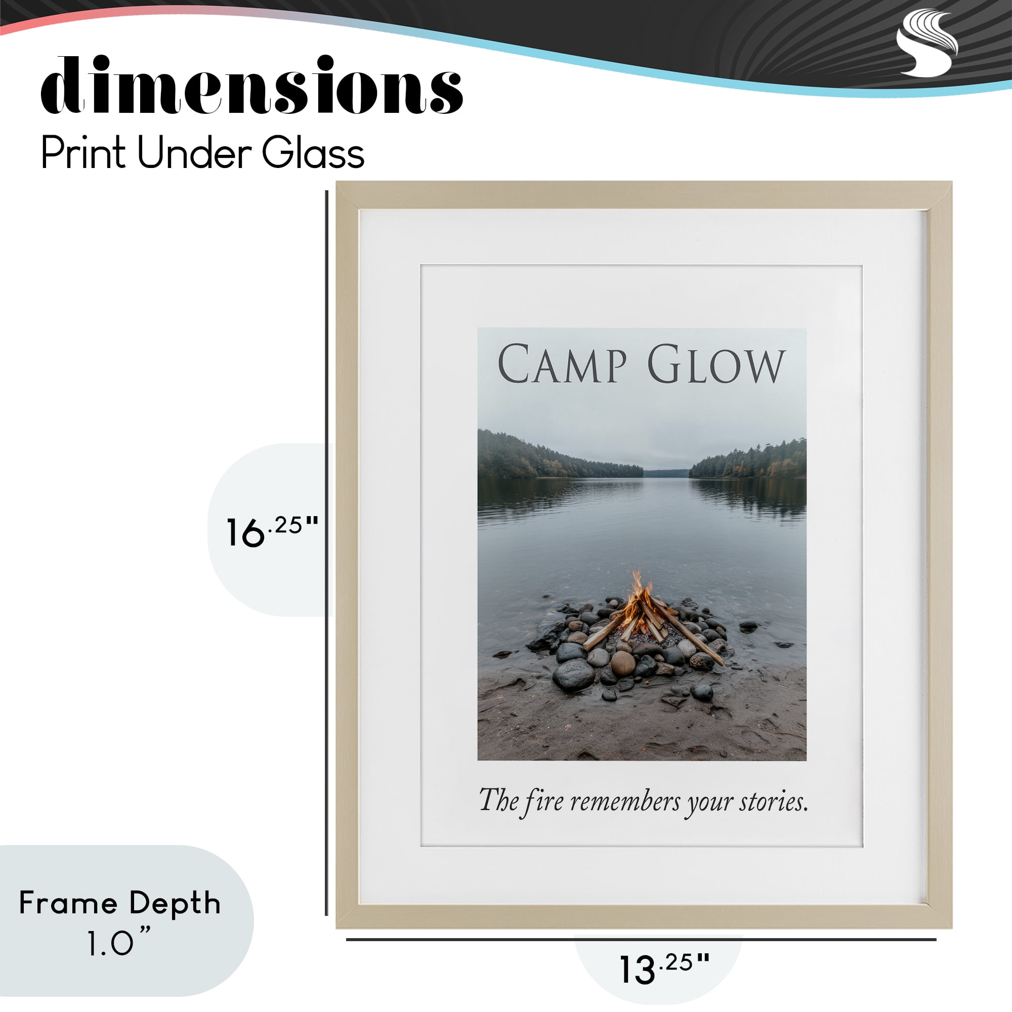 Stupell Industries Fire Remembers Your Stories Birch Framed Print Under Glass, design by A Barefoot Stylist