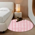 thumbnail image 3 of Pink Plaid Round Rug 3ft Washable Circle Entryway Rugs Non Slip Modern Art Checkered Farmhouse Area Rug Indoor Floor Carpet for Bedroom Kitchen Living Room Home Office Dining Room Nursery, 3 of 8