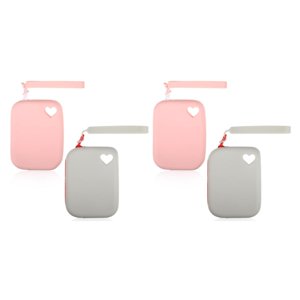 VONKY 2pack/lot Silicone Dog Treat Pack Eco-friendly Scratch-proof Designed For Dog Owners Elastic Silica Gel Dog Treat Pouch Grey+Pink 2Set
