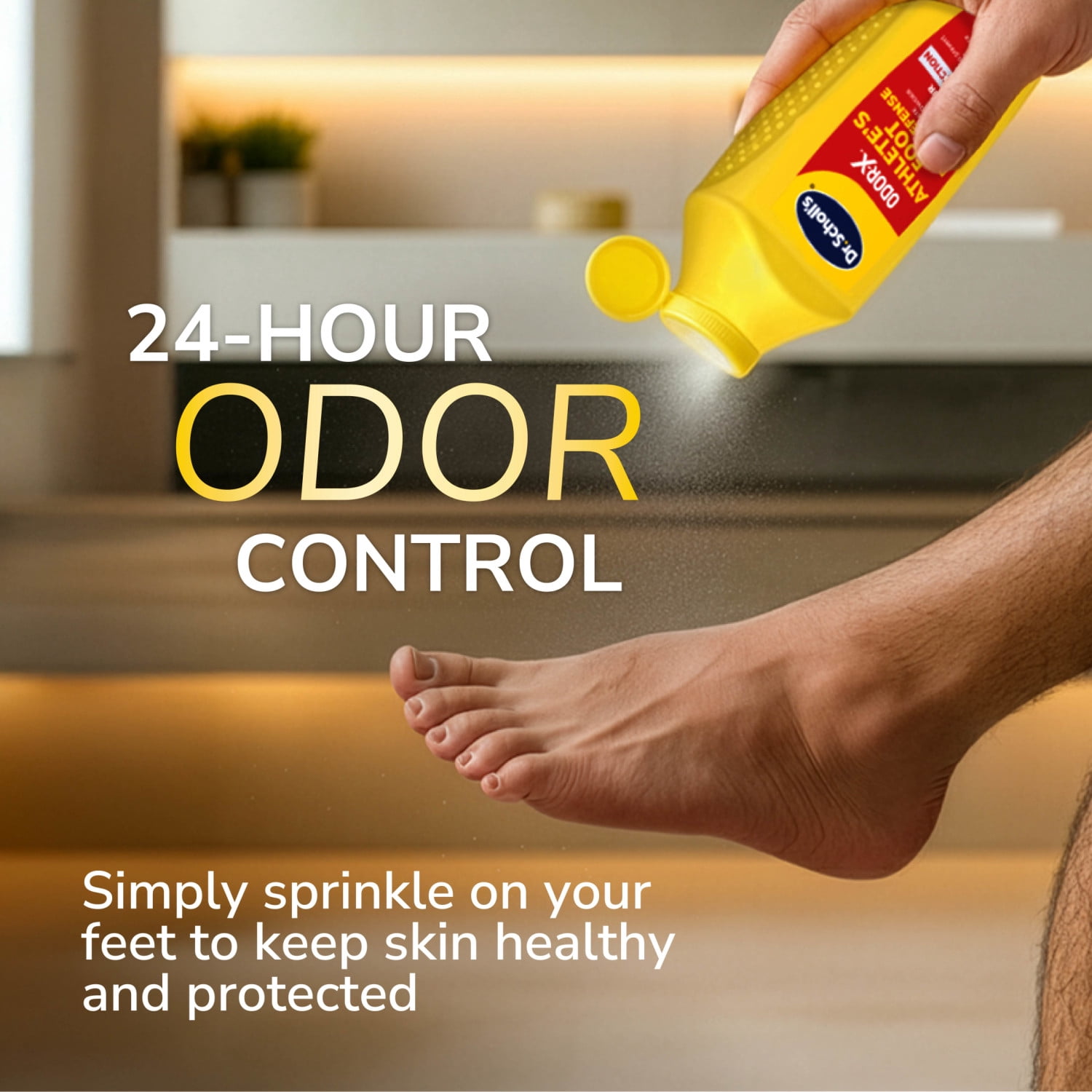 Dr. Scholl’s Odor-X Athlete’s Foot Daily Defense Powder, 24-Hour Odor Protection, Itch Relief