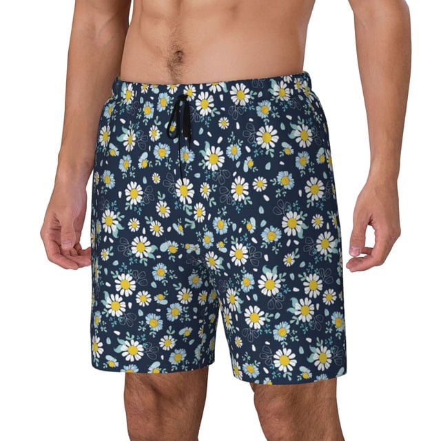 Balery Daisy Floral B Bañador para hombre, shorts de playa de secado rápido con entrepierna y forro de compresión-XX-Large