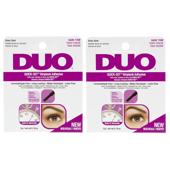 Duo Quick-Set Dark False Strip Lash Adhesive, Dries Dark 0.18 oz x 2 Packs