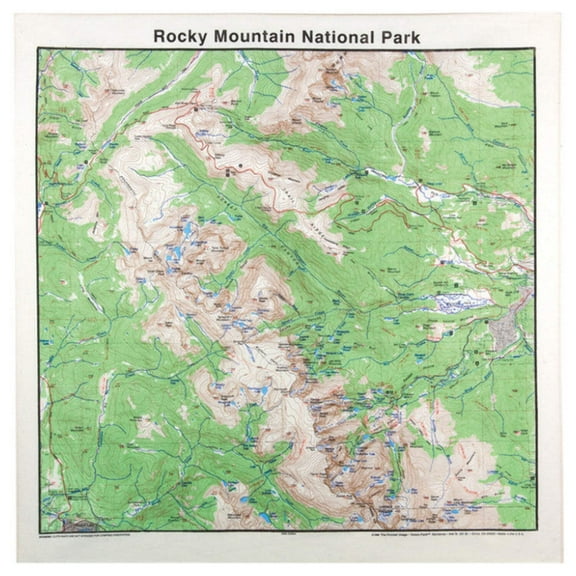 Printed Image Rocky Mountain NP Topo Bandanna (2nd)