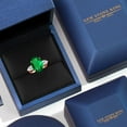 thumbnail image 5 of Gem Stone King 18K Rose Gold Plated Silver Green Nano Emerald and Lab Grown Diamond Engagement Ring for Women | 4.70 Cttw | Oval 14X10MM | Gemstone May Birthstone | Size 8, 5 of 6