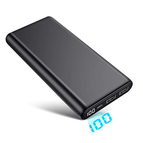 Portable Charger 26800mAh LCD Digital Display Power Bank Huge Capacity  External Battery Pack 2 Output Port Cell Phone Charger for iPhone, Samsung  Galaxy, Android Phone,Tablet & etc 
