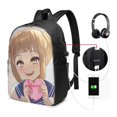 thumbnail image 2 of Himiko My Hero Academia Laptop Backpack Daypack School Student Bookbag Satchel Rucksack Shoulders Travel Bag With USB Headphone Charging Port, 2 of 8
