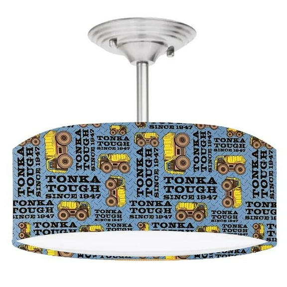 888 Cool Fans DR-0001049 Tonka Truck 2-Light Brushed Nickel Drum Style LED Lamp Fixture