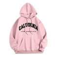 thumbnail image 3 of California Los Angeles Hoodies for Women Fall Winter Long Sleeve Graphic Hooded Sweatshirt with Pockets Pullover Tops, 3 of 5