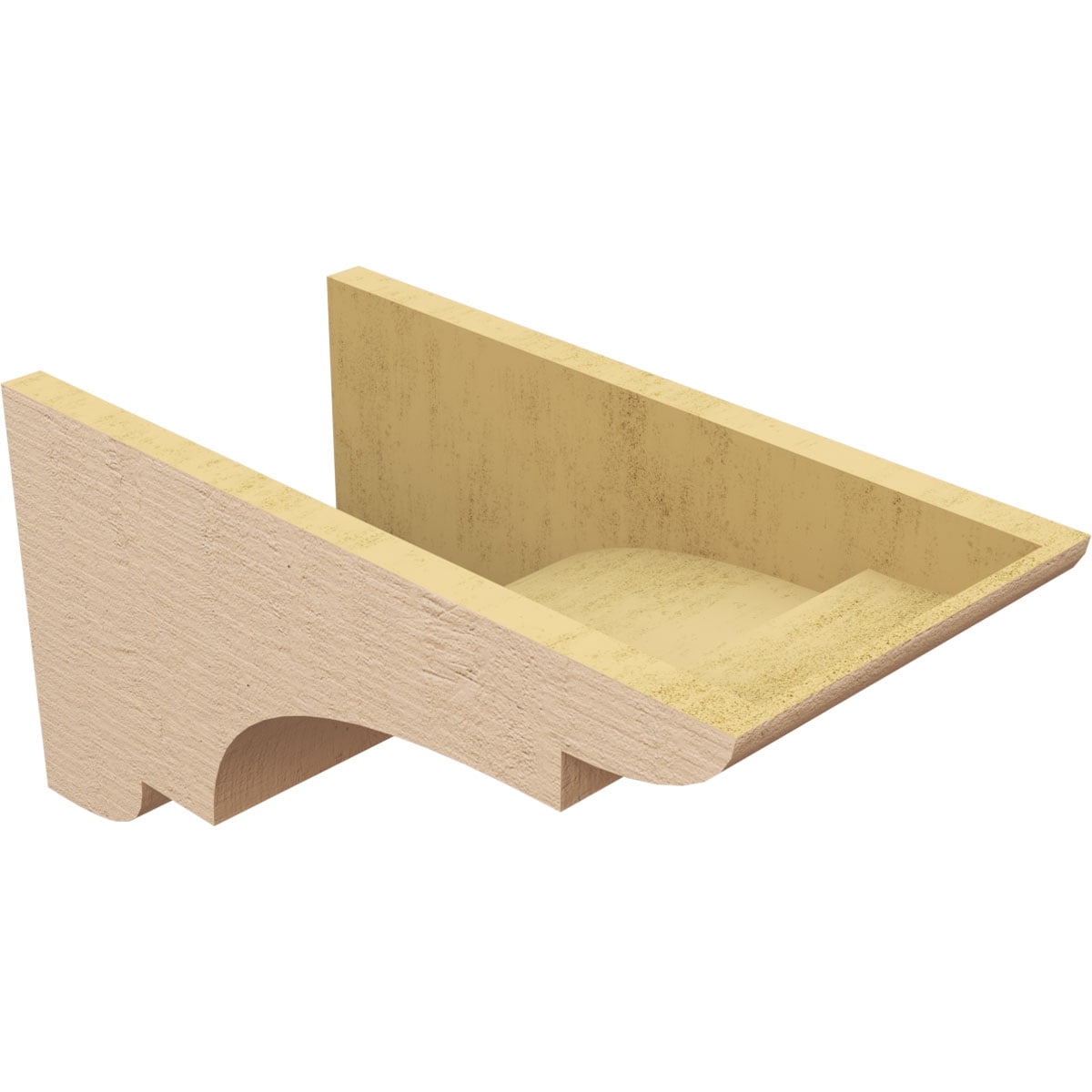 10"W x 20"D x 10"H Wide New Brighton Rough Cedar Woodgrain TimberThane Corbel, Primed Tan