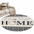 thumbnail image 2 of Farmhouse Home Round Area Rug 3 FT,Small Kitchen Bathroom Mats,Black Plaid Vintage Wood Grain Butterfly Washable Indoor Outdoor Throw Runner Carpet Non-Shedding Doormat for Table Shower Sofa Entryway, 2 of 8