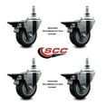 thumbnail image 2 of 3.5 Inch Thermoplastic Rubber ½ Inch Threaded Stem Caster Set with Brake, 2 of 2