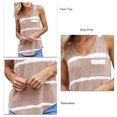 thumbnail image 3 of Camiseta sin mangas para mujer, cuello redondo, a rayas, con bolsillo en el pecho, informal, fresca, de verano, para ocio, 3 of 5