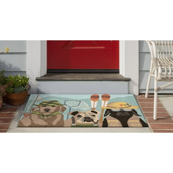 Liora Manne Frontporch Fishing Patrol Indoor Outdoor Area Rug Dk Multi