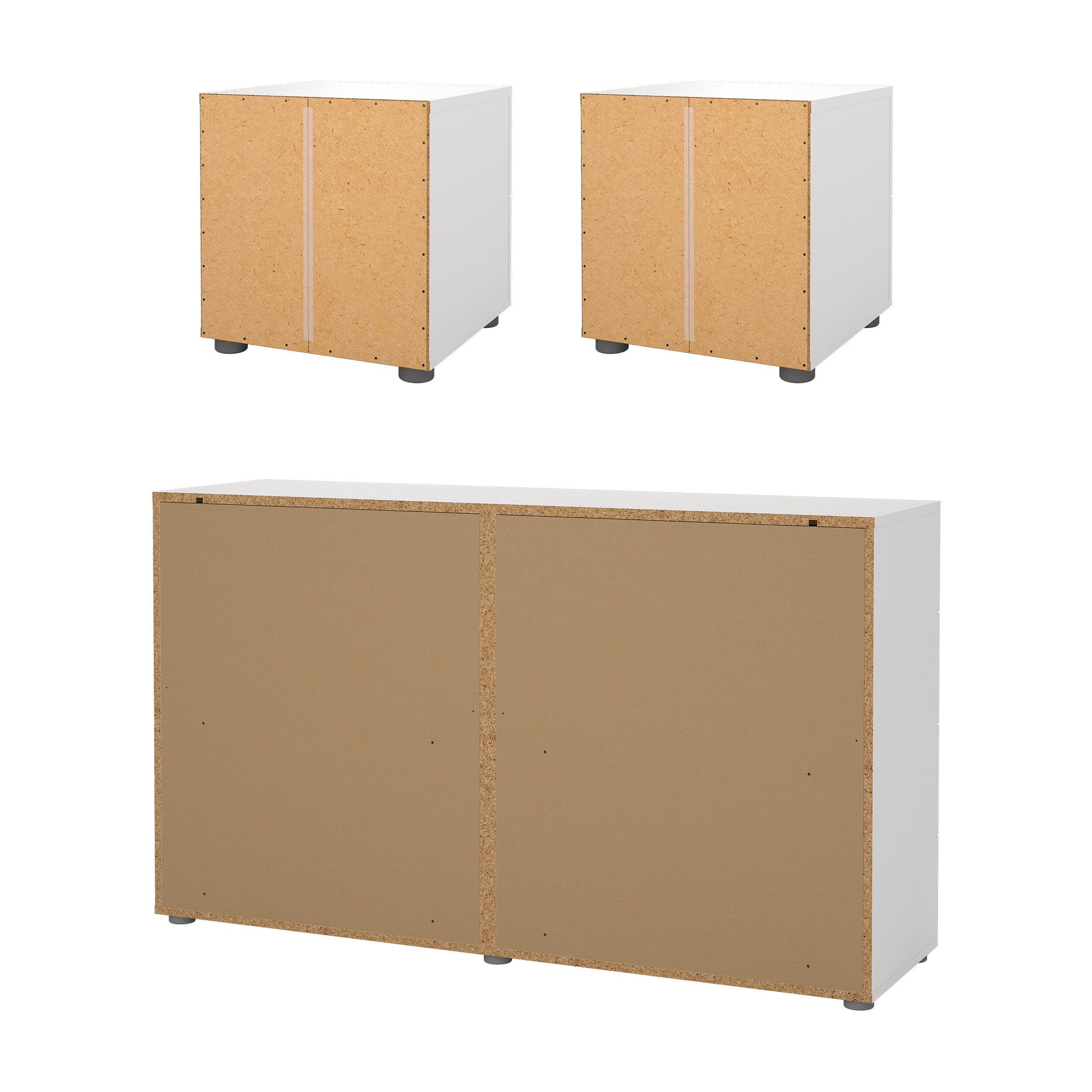 Tvilum Loft 3-Piece Bedroom Set with Dresser and Nightstands, White