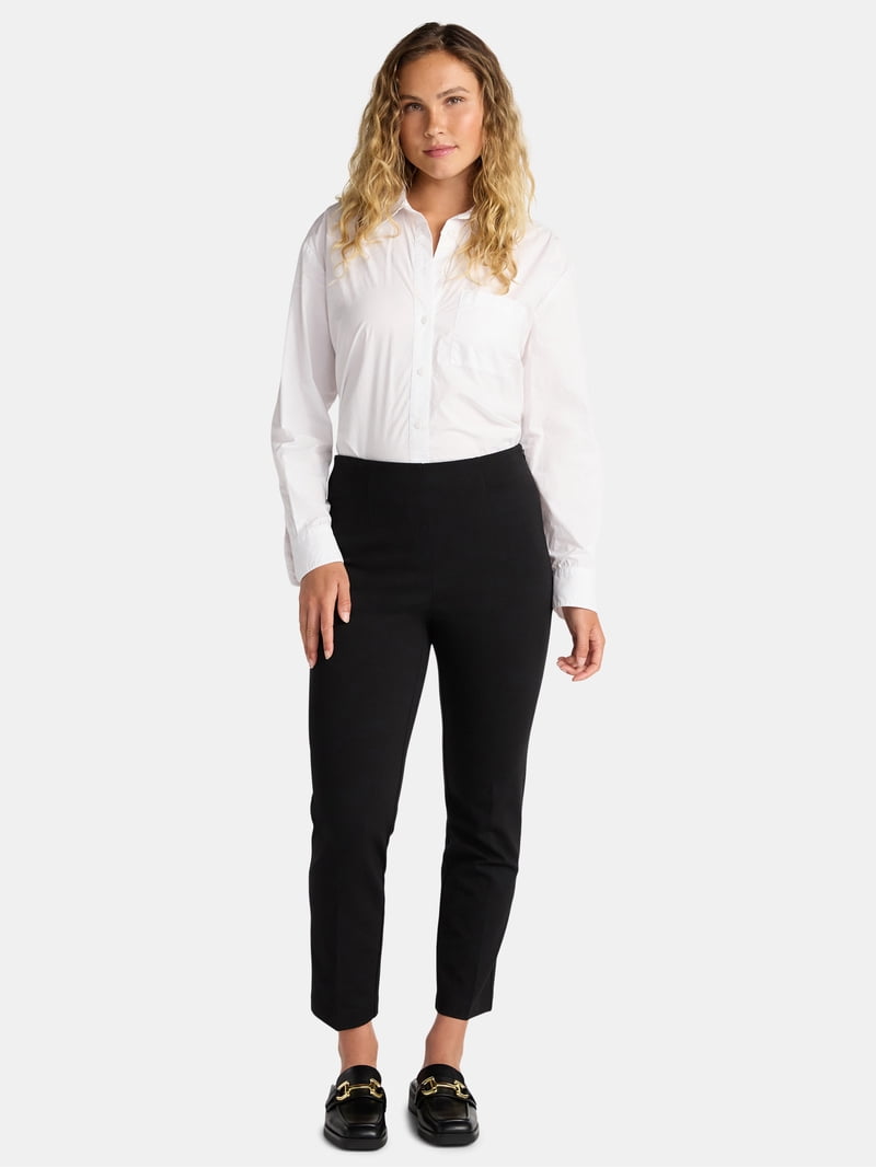 ponte knit dress pants Time and Tru Women's Slim Straight Ponte Knit Dress Pants, 27 Inseam,  Sizes XS-XXL