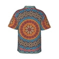 thumbnail image 3 of Daiia Mandala Hawaiian Shirt for Men Gentle Cotton Regular Short Sleeve Casual-Small, 3 of 9