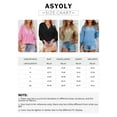 thumbnail image 2 of Asyoly Womens Henley Hooded Sweater Long Sleeve Button Up V Neck Drawstring Loose Chunky Knit Pullover Oversized Jumper Casual Tops, 2 of 6