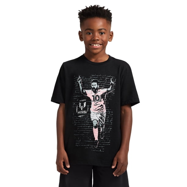 Remera Slim-Fit de Algodón con Estampa Gráfica Messi para Niños 10-12