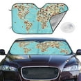 thumbnail image 2 of Daiia World Travel Line Icons Map Windshield Sun Shade for Car SUV Truck (Small ), Car Sun Shade Windshield, Car Shades for Front Windows, Sunshade for Car Windshield, 2 of 7