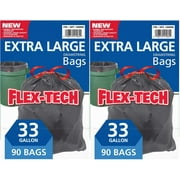 2 PACK | Flex-Tech 33-Gallon Trash Bag, 90-count