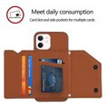thumbnail image 5 of Dteck For iPhone 12,Shockproof Wallet Stand Card Slots Wristband PU Leather Case Cover,Brown, 5 of 6